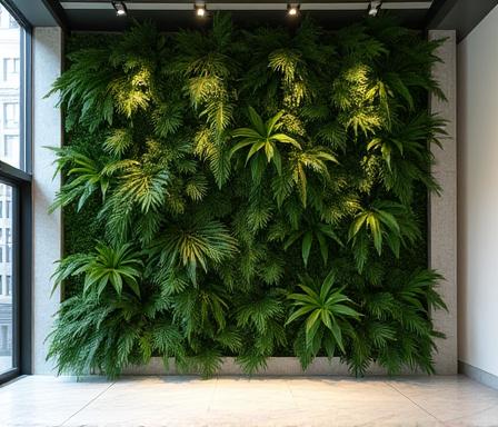 Corporate lobby green wall