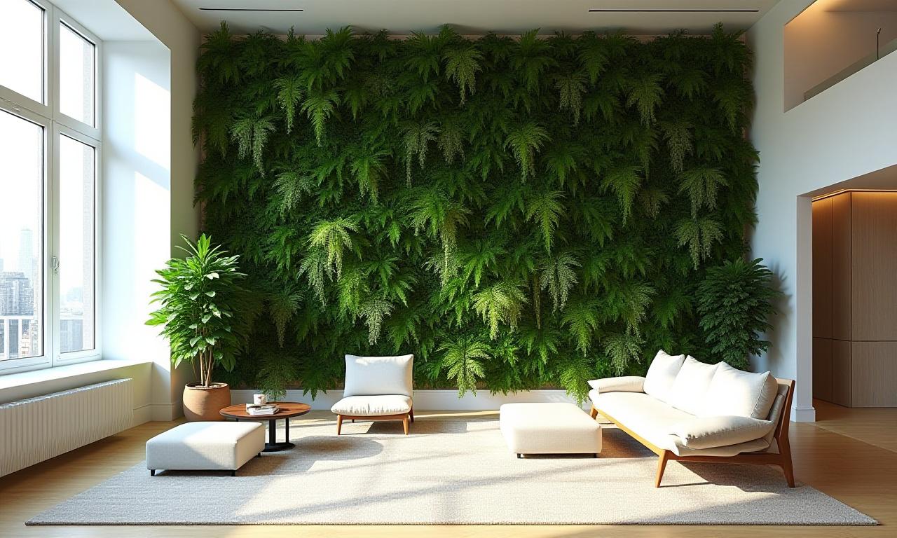 Stunning urban vertical garden installation in a modern NYC apartment